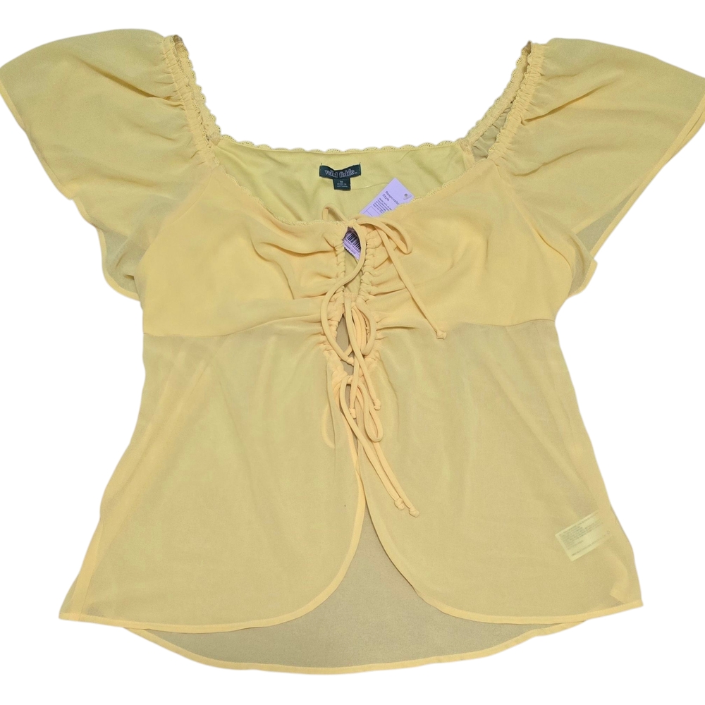 Yellow Ruched Women Top